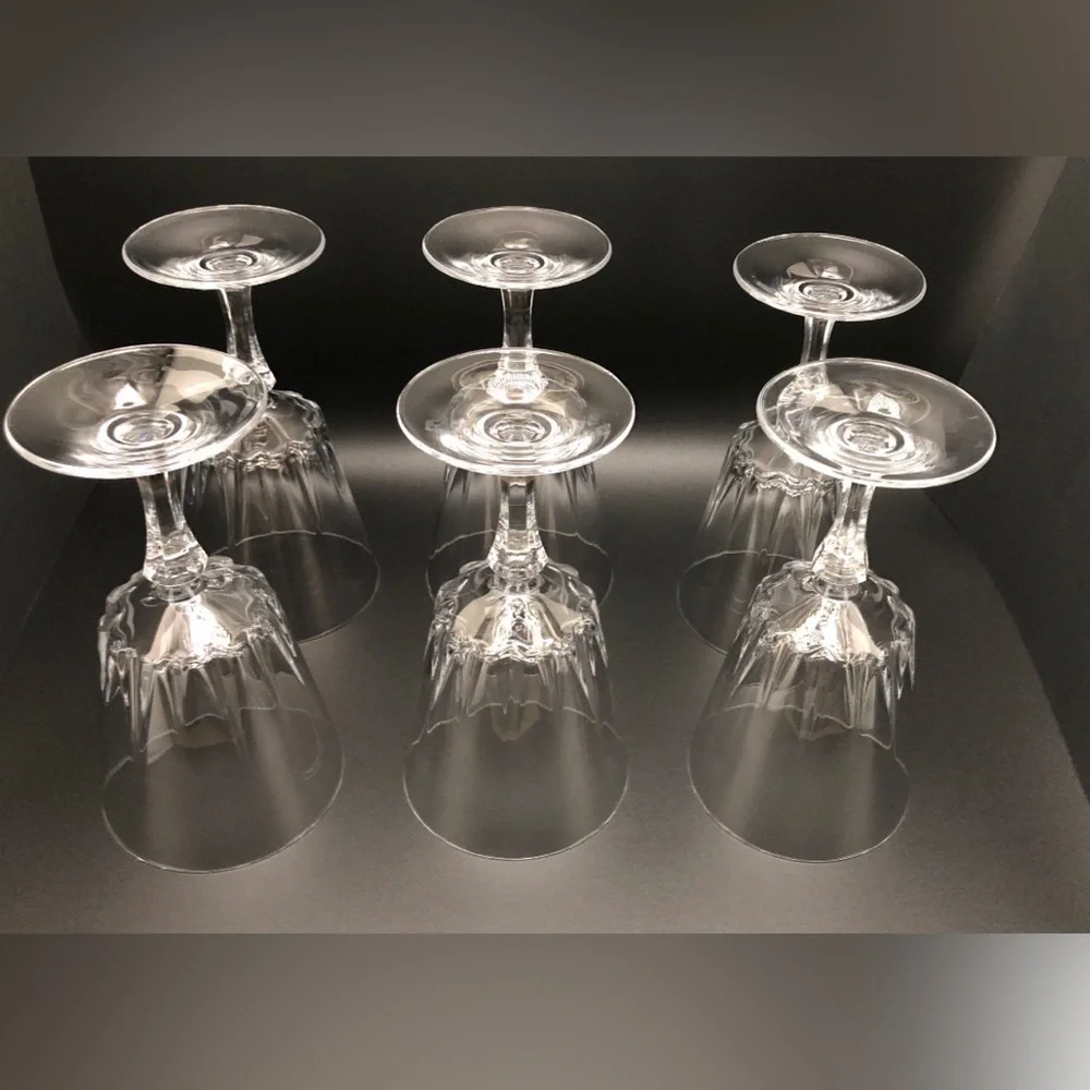 Vintage Crystal Drinking Glasses, Formal, Set of 6